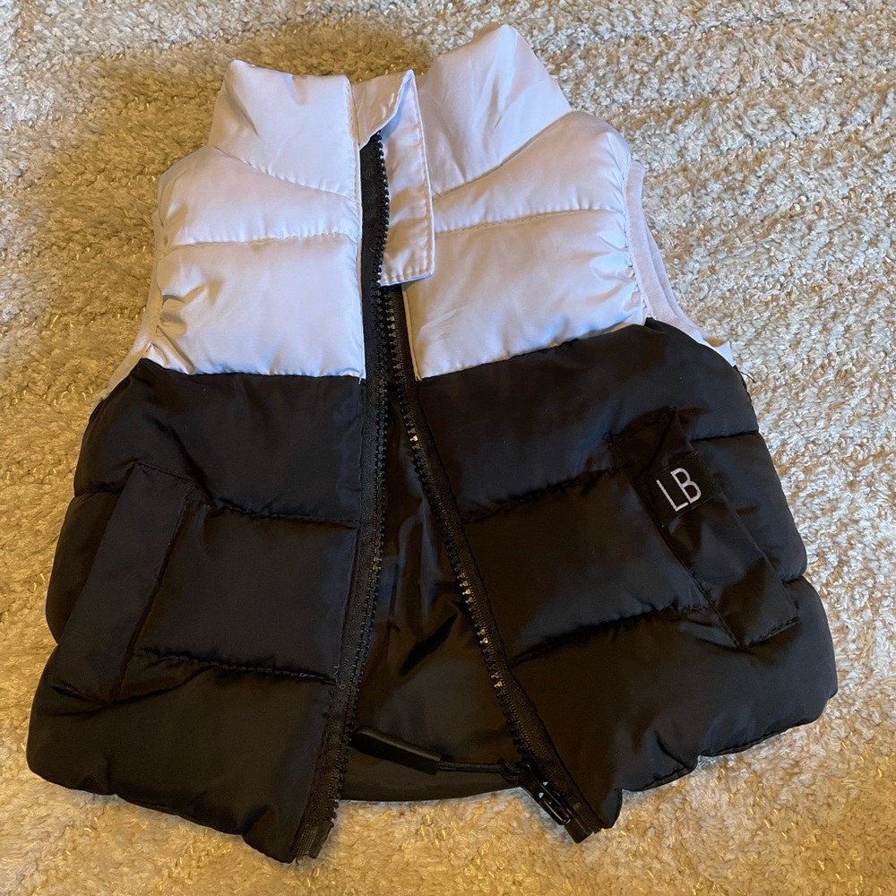 Baby (0-6 months) Black and White Puff Jacket